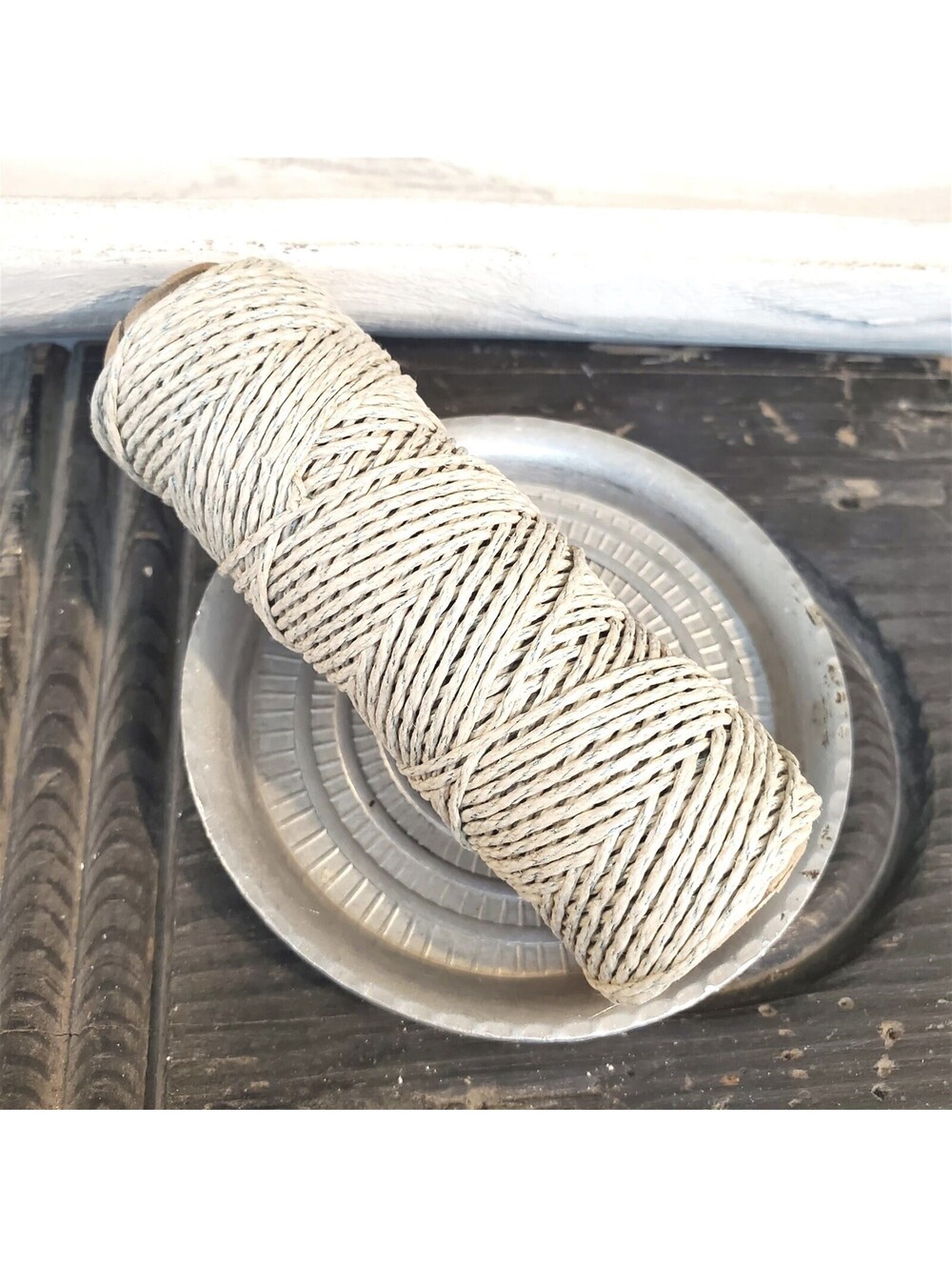 Natural and Metallic Silver Blue 98' Spool 1mm Thick Hemp Cord String Spool